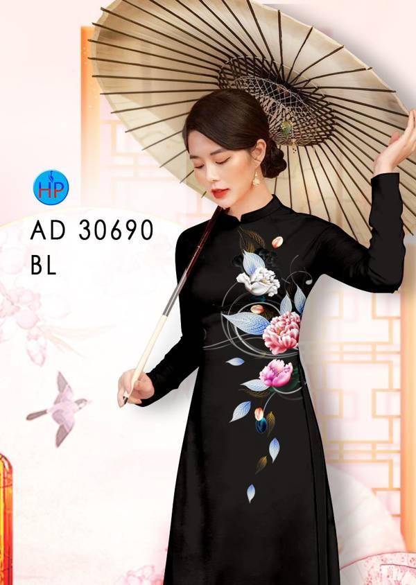 Vải Áo Dài Hoa In 3D Kiểu Mới AD 30690 50 Vải Áo Dài Hoa In 3D Kiểu Mới AD 30690