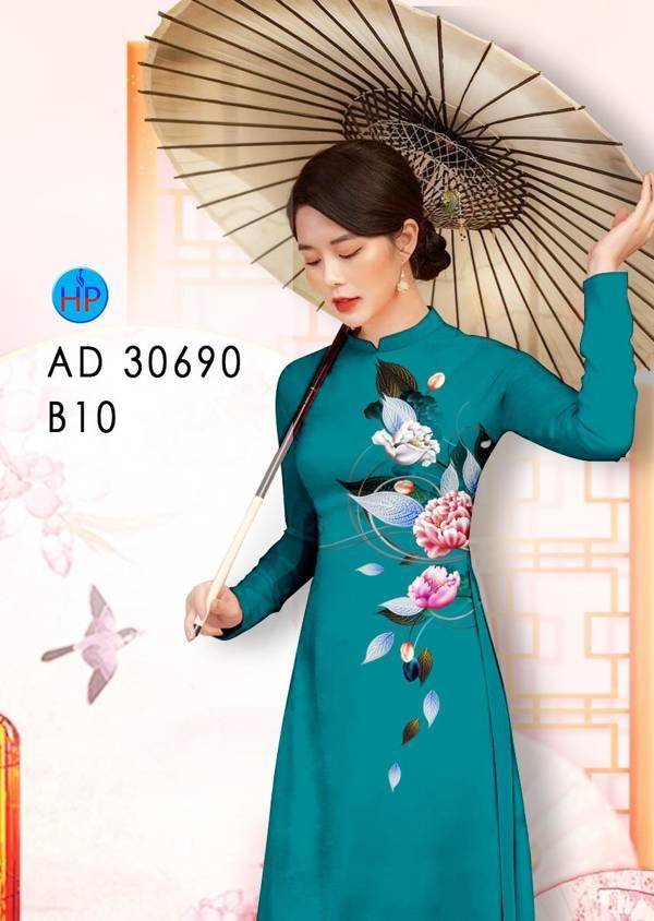 Vải Áo Dài Hoa In 3D Kiểu Mới AD 30690 51 Vải Áo Dài Hoa In 3D Kiểu Mới AD 30690
