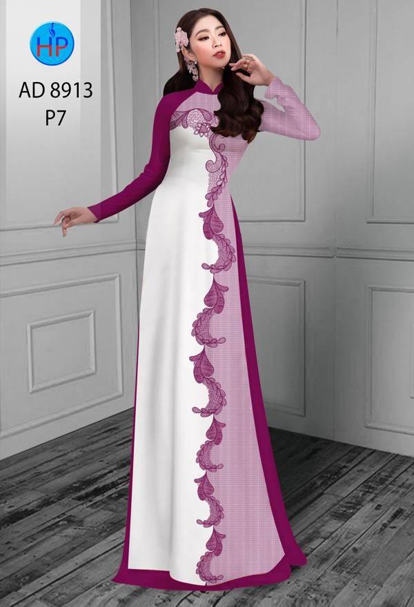 Vải Áo Dài Hoa Văn Kiểu Mới AD 8913