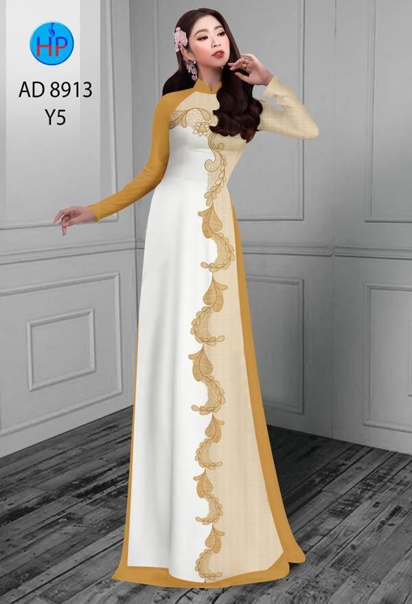 Vải Áo Dài Hoa Văn Kiểu Mới AD 8913