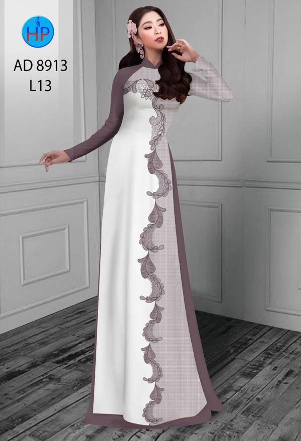 Vải Áo Dài Hoa Văn Kiểu Mới AD 8913