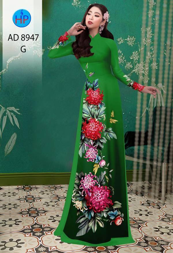 Vải Áo Dài Hoa Cẩm Chướng Độc Đáo AD 8947