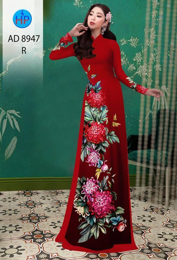 Vải Áo Dài Hoa Cẩm Chướng Độc Đáo AD 8947