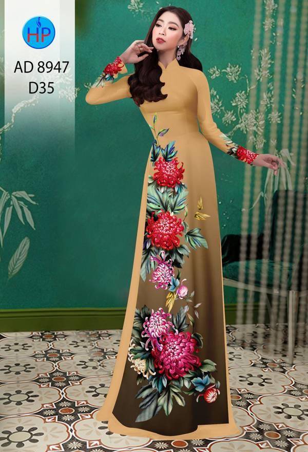 Vải Áo Dài Hoa Cẩm Chướng Độc Đáo AD 8947