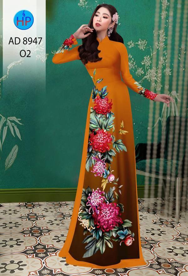 Vải Áo Dài Hoa Cẩm Chướng Độc Đáo AD 8947
