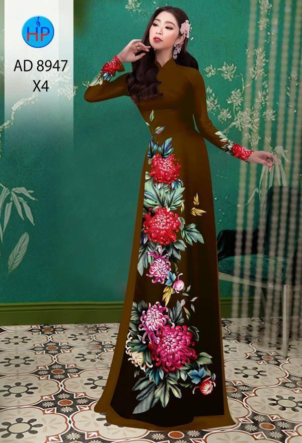Vải Áo Dài Hoa Cẩm Chướng Độc Đáo AD 8947
