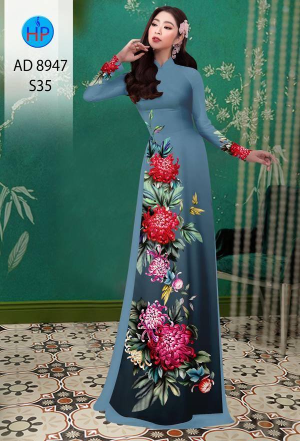 Vải Áo Dài Hoa Cẩm Chướng Độc Đáo AD 8947