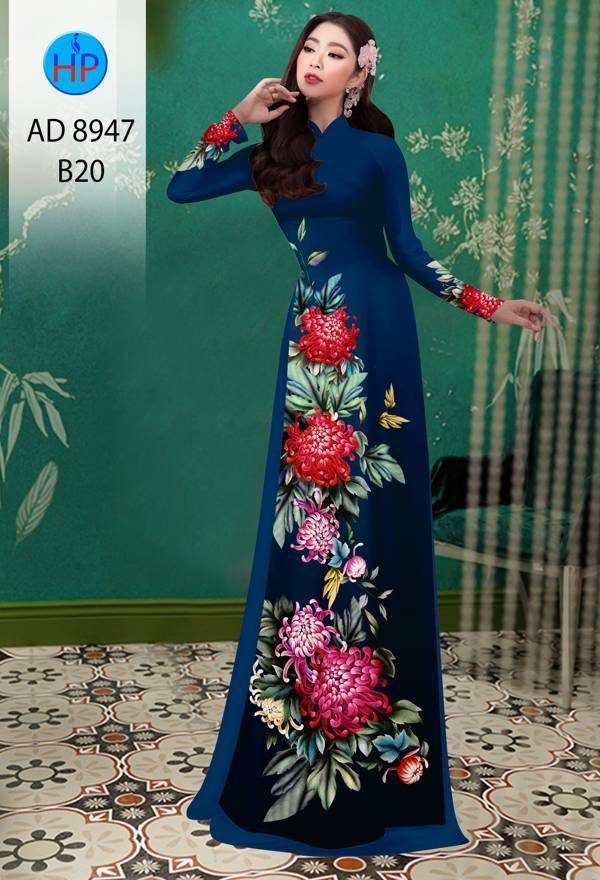 Vải Áo Dài Hoa Cẩm Chướng Độc Đáo AD 8947
