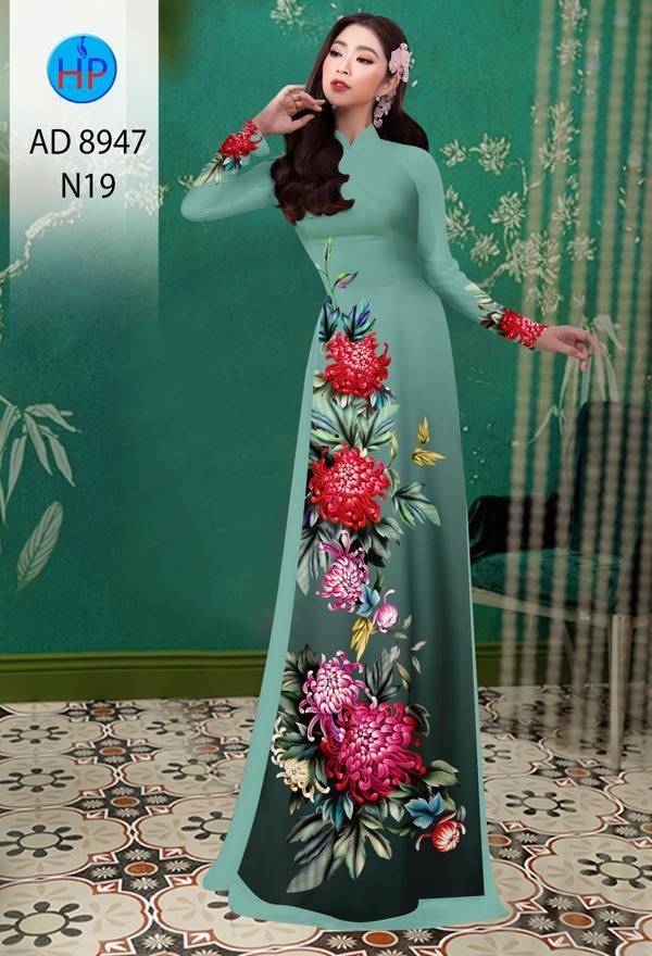 Vải Áo Dài Hoa Cẩm Chướng Độc Đáo AD 8947