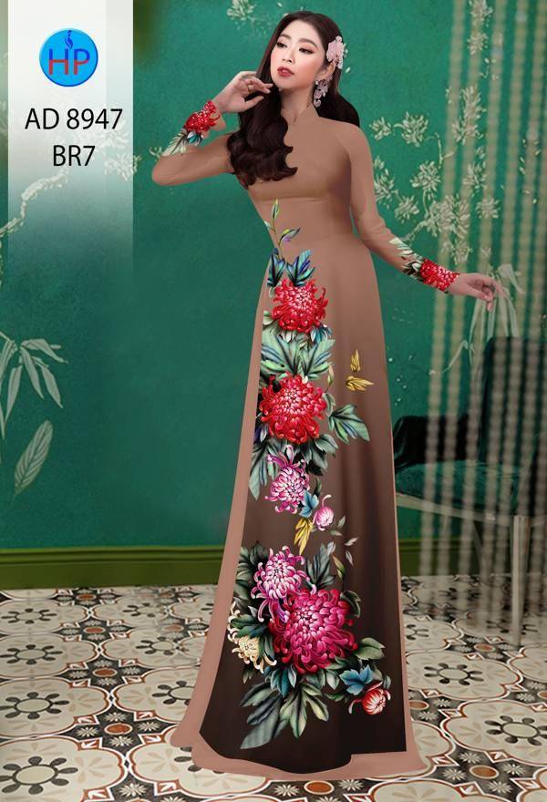 Vải Áo Dài Hoa Cẩm Chướng Độc Đáo AD 8947