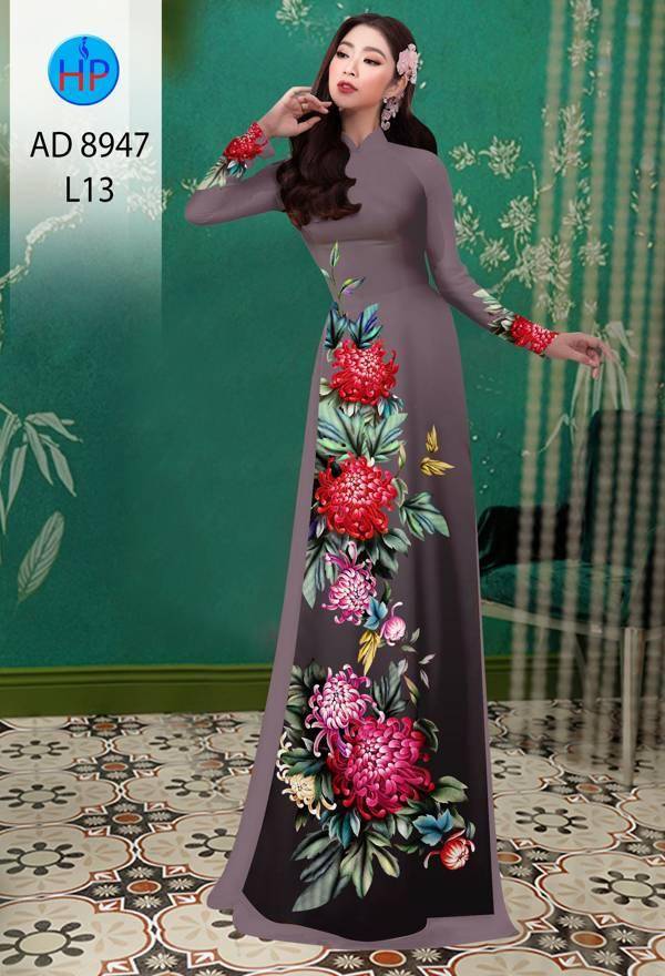Vải Áo Dài Hoa Cẩm Chướng Độc Đáo AD 8947