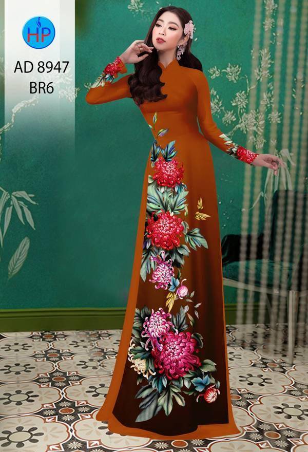 Vải Áo Dài Hoa Cẩm Chướng Độc Đáo AD 8947