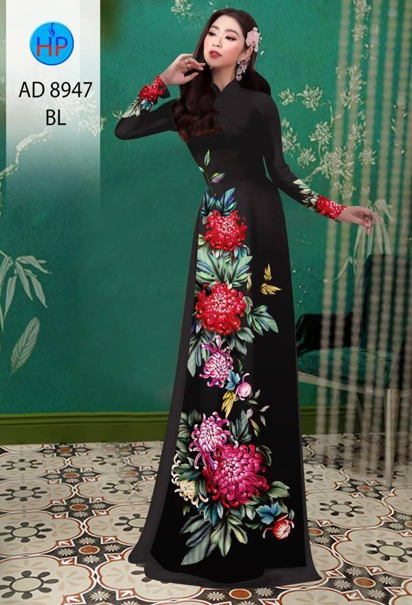 Vải Áo Dài Hoa Cẩm Chướng Độc Đáo AD 8947