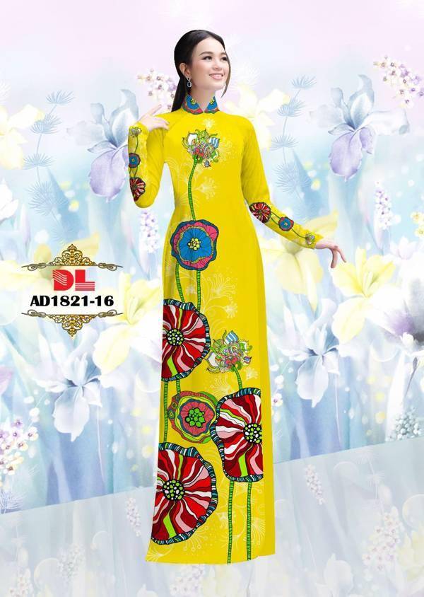 Vải Áo Dài Hoa In 3D Vừa Ra AD DL1821 80 Vải Áo Dài Hoa In 3D Vừa Ra  AD DL1821