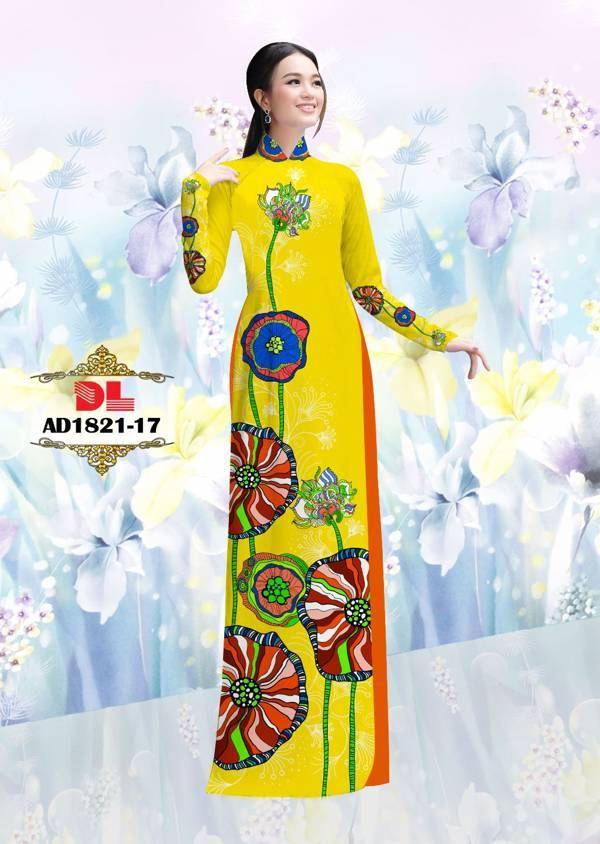 Vải Áo Dài Hoa In 3D Vừa Ra AD DL1821 79 Vải Áo Dài Hoa In 3D Vừa Ra  AD DL1821