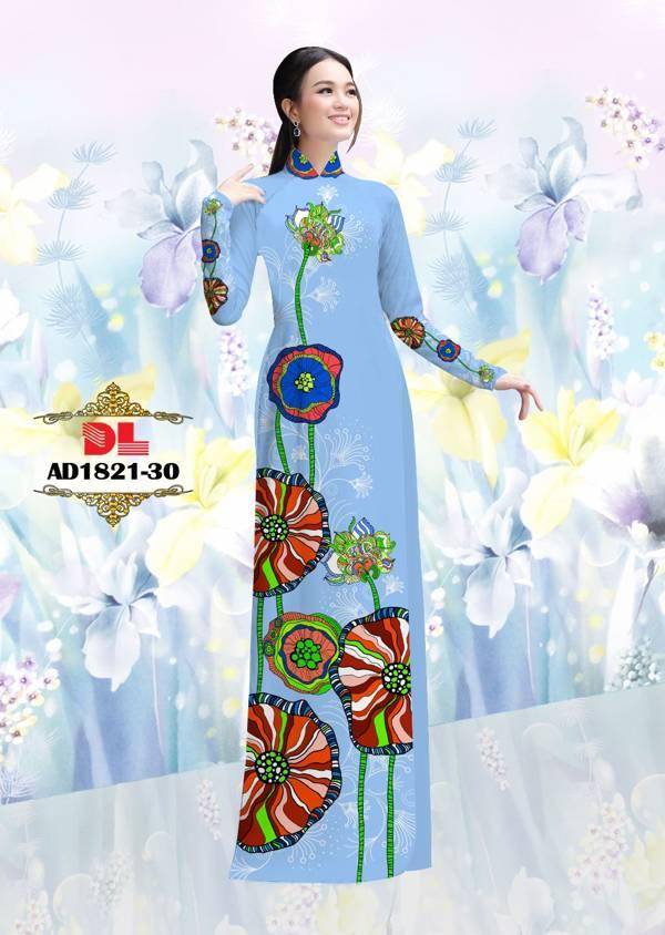 Vải Áo Dài Hoa In 3D Vừa Ra AD DL1821 81 Vải Áo Dài Hoa In 3D Vừa Ra  AD DL1821