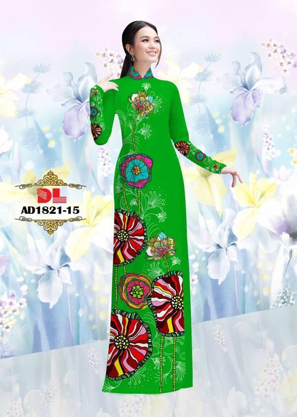 Vải Áo Dài Hoa In 3D Vừa Ra AD DL1821 82 Vải Áo Dài Hoa In 3D Vừa Ra  AD DL1821