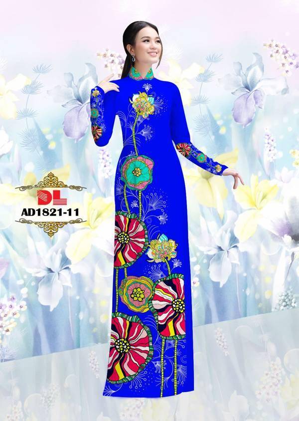 Vải Áo Dài Hoa In 3D Vừa Ra AD DL1821 85 Vải Áo Dài Hoa In 3D Vừa Ra  AD DL1821