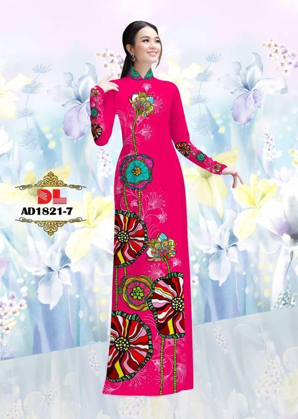 Vải Áo Dài Hoa In 3D Vừa Ra AD DL1821 89 Vải Áo Dài Hoa In 3D Vừa Ra  AD DL1821