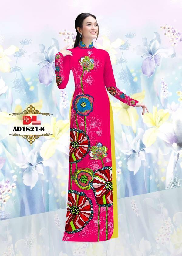 Vải Áo Dài Hoa In 3D Vừa Ra AD DL1821 88 Vải Áo Dài Hoa In 3D Vừa Ra  AD DL1821