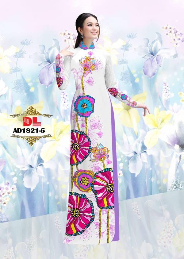 Vải Áo Dài Hoa In 3D Vừa Ra AD DL1821 91 Vải Áo Dài Hoa In 3D Vừa Ra  AD DL1821