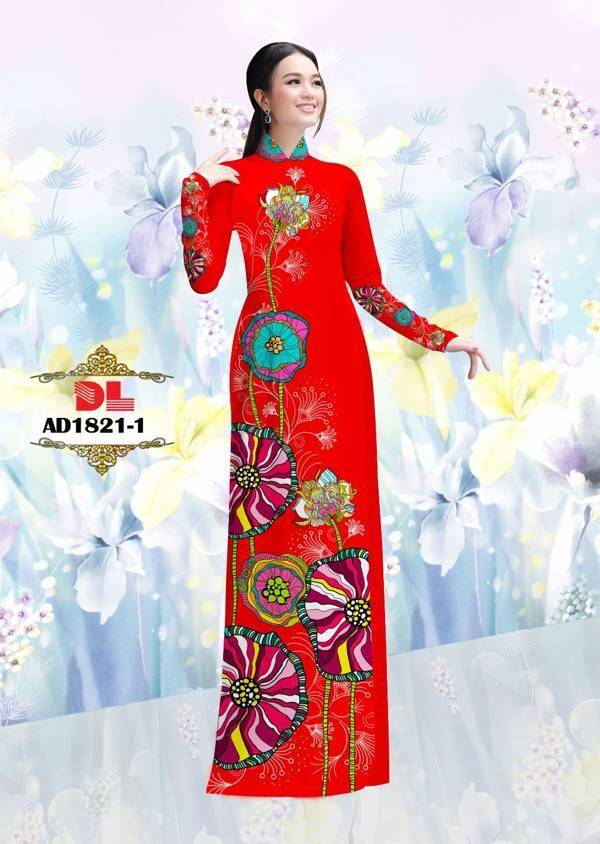 Vải Áo Dài Hoa In 3D Vừa Ra AD DL1821 96 Vải Áo Dài Hoa In 3D Vừa Ra  AD DL1821