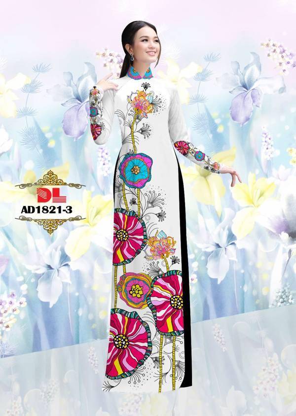 Vải Áo Dài Hoa In 3D Vừa Ra AD DL1821 94 Vải Áo Dài Hoa In 3D Vừa Ra  AD DL1821