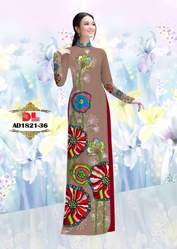 Vải Áo Dài Hoa In 3D Vừa Ra AD DL1821 98 Vải Áo Dài Hoa In 3D Vừa Ra  AD DL1821