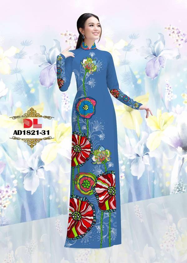 Vải Áo Dài Hoa In 3D Vừa Ra AD DL1821 99 Vải Áo Dài Hoa In 3D Vừa Ra  AD DL1821