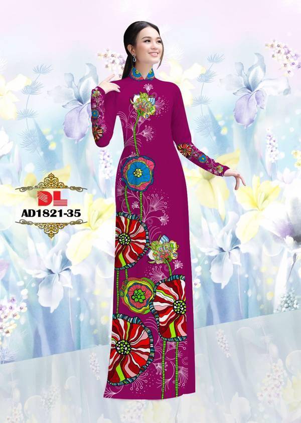 Vải Áo Dài Hoa In 3D Vừa Ra AD DL1821 97 Vải Áo Dài Hoa In 3D Vừa Ra  AD DL1821