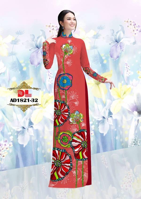 Vải Áo Dài Hoa In 3D Vừa Ra AD DL1821 100 Vải Áo Dài Hoa In 3D Vừa Ra  AD DL1821