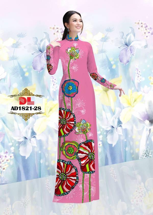 Vải Áo Dài Hoa In 3D Vừa Ra AD DL1821 102 Vải Áo Dài Hoa In 3D Vừa Ra  AD DL1821
