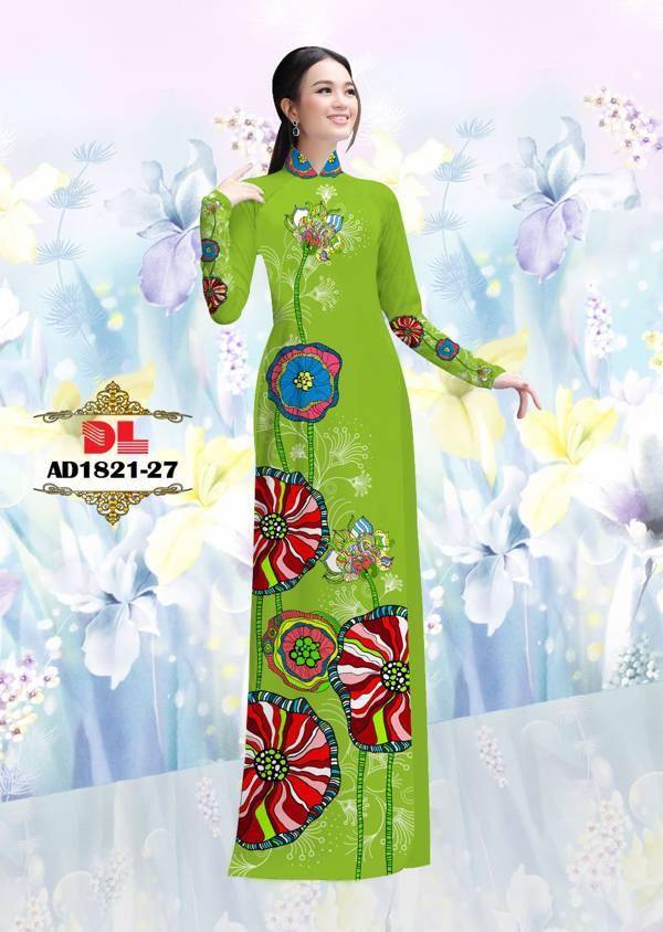 Vải Áo Dài Hoa In 3D Vừa Ra AD DL1821 103 Vải Áo Dài Hoa In 3D Vừa Ra  AD DL1821