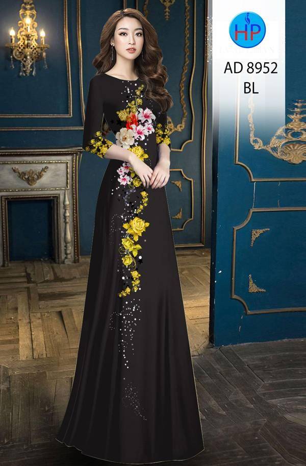 Vải Áo Dài Hoa Hồng Thiết Kế 2021 AD 8952