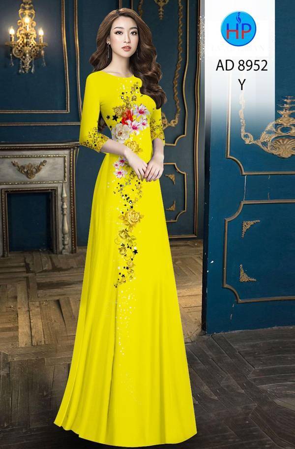 Vải Áo Dài Hoa Hồng Thiết Kế 2021 AD 8952