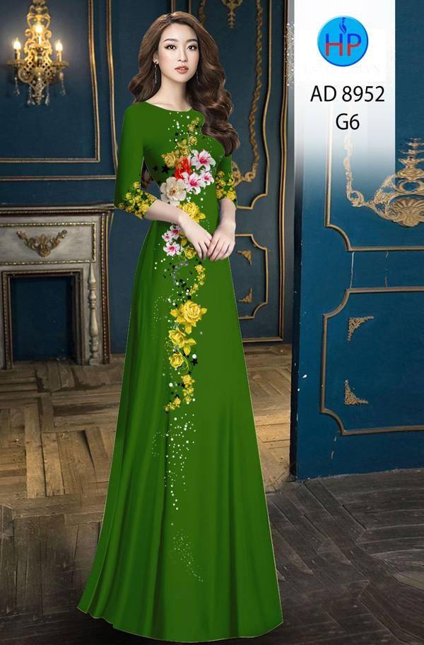 Vải Áo Dài Hoa Hồng Thiết Kế 2021 AD 8952