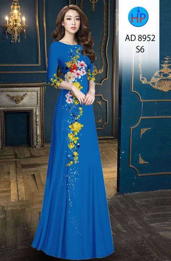 Vải Áo Dài Hoa Hồng Thiết Kế 2021 AD 8952