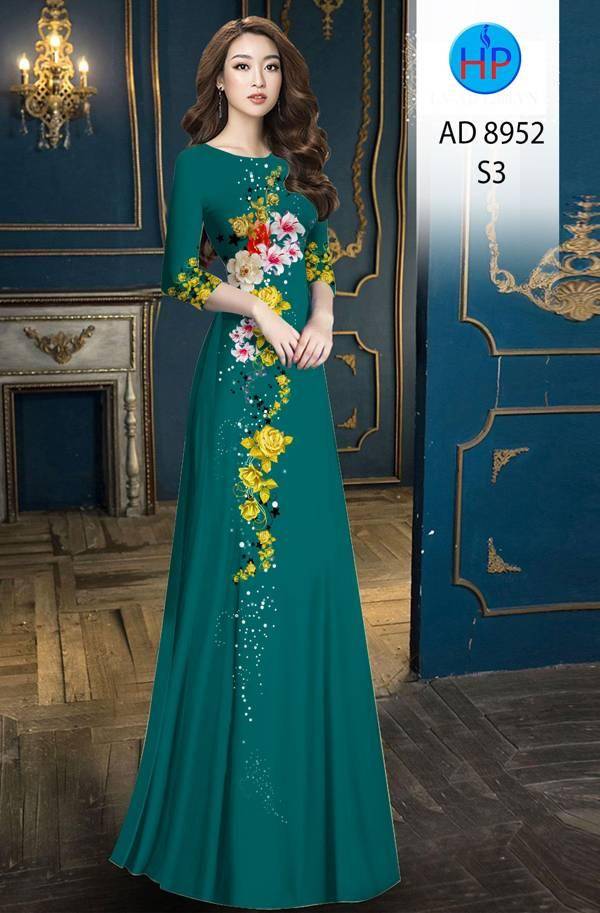 Vải Áo Dài Hoa Hồng Thiết Kế 2021 AD 8952