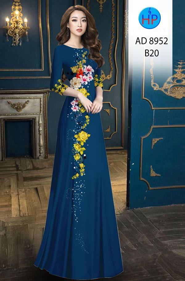 Vải Áo Dài Hoa Hồng Thiết Kế 2021 AD 8952