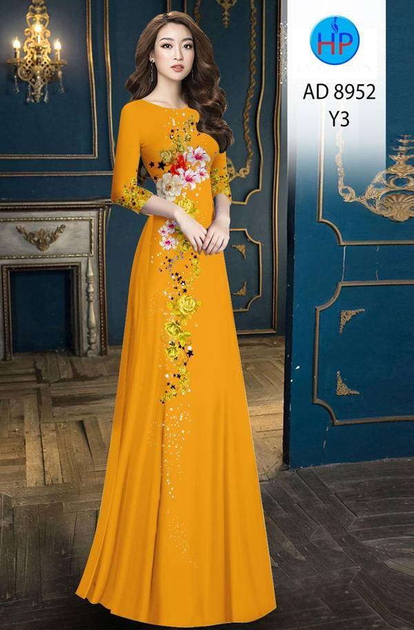 Vải Áo Dài Hoa Hồng Thiết Kế 2021 AD 8952