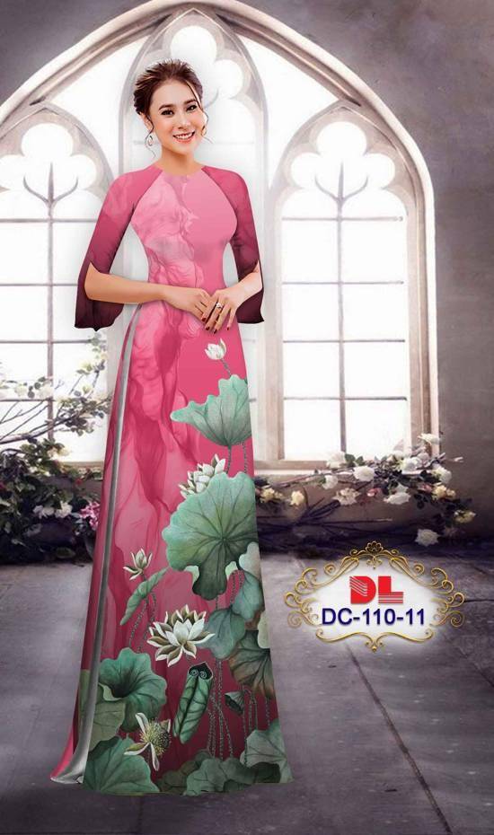Vải Áo Dài Hoa Sen Vừa Ra AD DC110 17 Vải Áo Dài Hoa Sen Vừa Ra AD DC110
