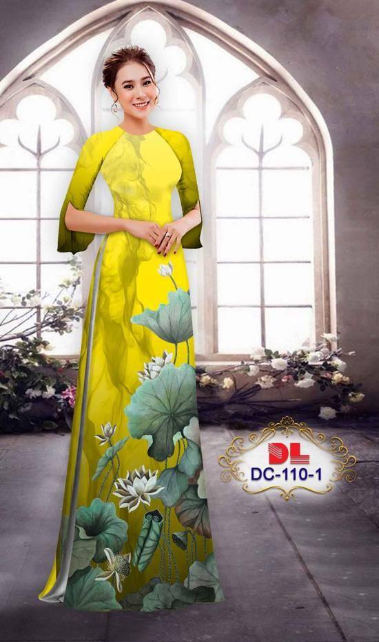 Vải Áo Dài Hoa Sen Vừa Ra AD DC110 19 Vải Áo Dài Hoa Sen Vừa Ra AD DC110