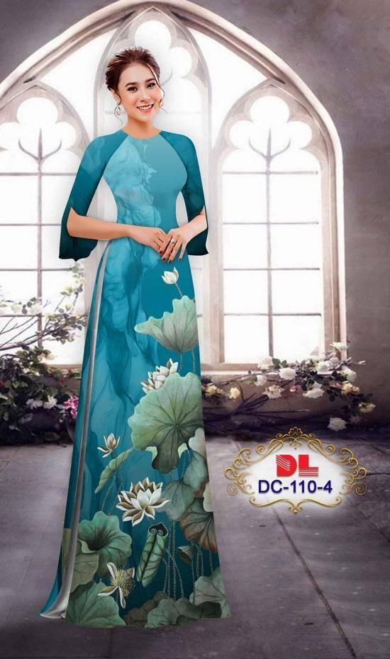 Vải Áo Dài Hoa Sen Vừa Ra AD DC110 22 Vải Áo Dài Hoa Sen Vừa Ra AD DC110