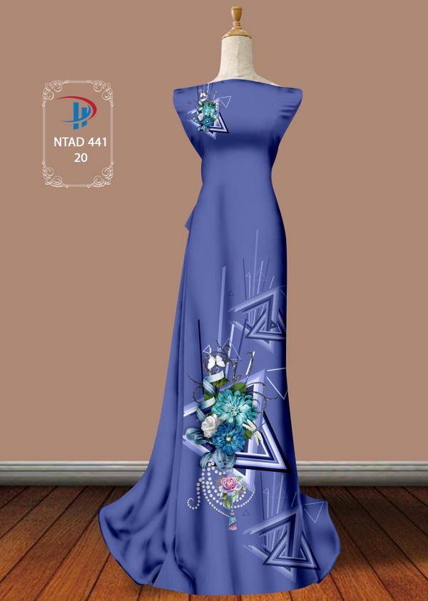 Vải Áo Dài Hoa In 3D Độc Đáo AD NTAD441 60 Vải Áo Dài Hoa In 3D Độc Đáo AD NTAD441