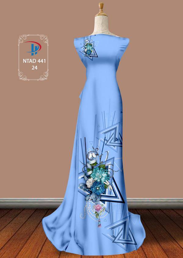 Vải Áo Dài Hoa In 3D Độc Đáo AD NTAD441 65 Vải Áo Dài Hoa In 3D Độc Đáo AD NTAD441