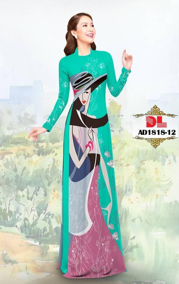 Vải Áo Dài Hình Cô Gái Mới Ra AD DL1818 56 Vải Áo Dài Hình Cô Gái Mới Ra AD DL1818