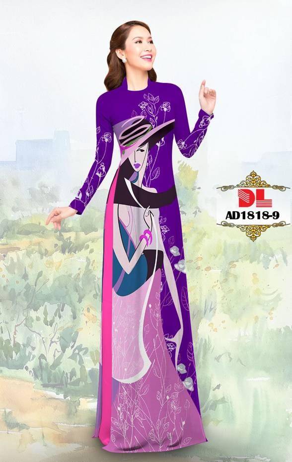 Vải Áo Dài Hình Cô Gái Mới Ra AD DL1818 59 Vải Áo Dài Hình Cô Gái Mới Ra AD DL1818