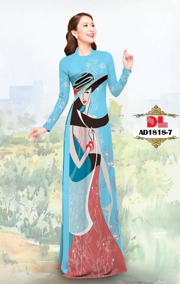 Vải Áo Dài Hình Cô Gái Mới Ra AD DL1818 61 Vải Áo Dài Hình Cô Gái Mới Ra AD DL1818
