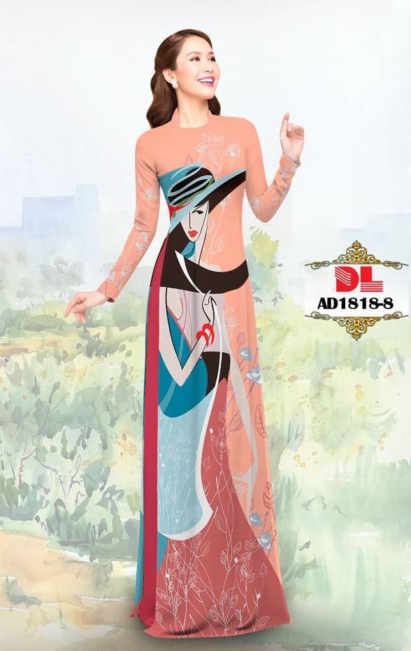 Vải Áo Dài Hình Cô Gái Mới Ra AD DL1818 60 Vải Áo Dài Hình Cô Gái Mới Ra AD DL1818