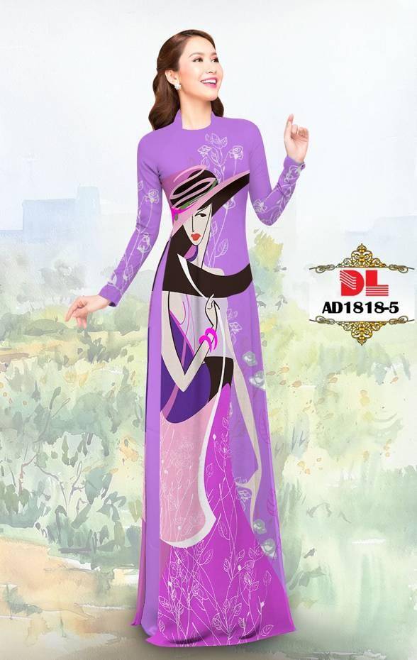 Vải Áo Dài Hình Cô Gái Mới Ra AD DL1818 64 Vải Áo Dài Hình Cô Gái Mới Ra AD DL1818